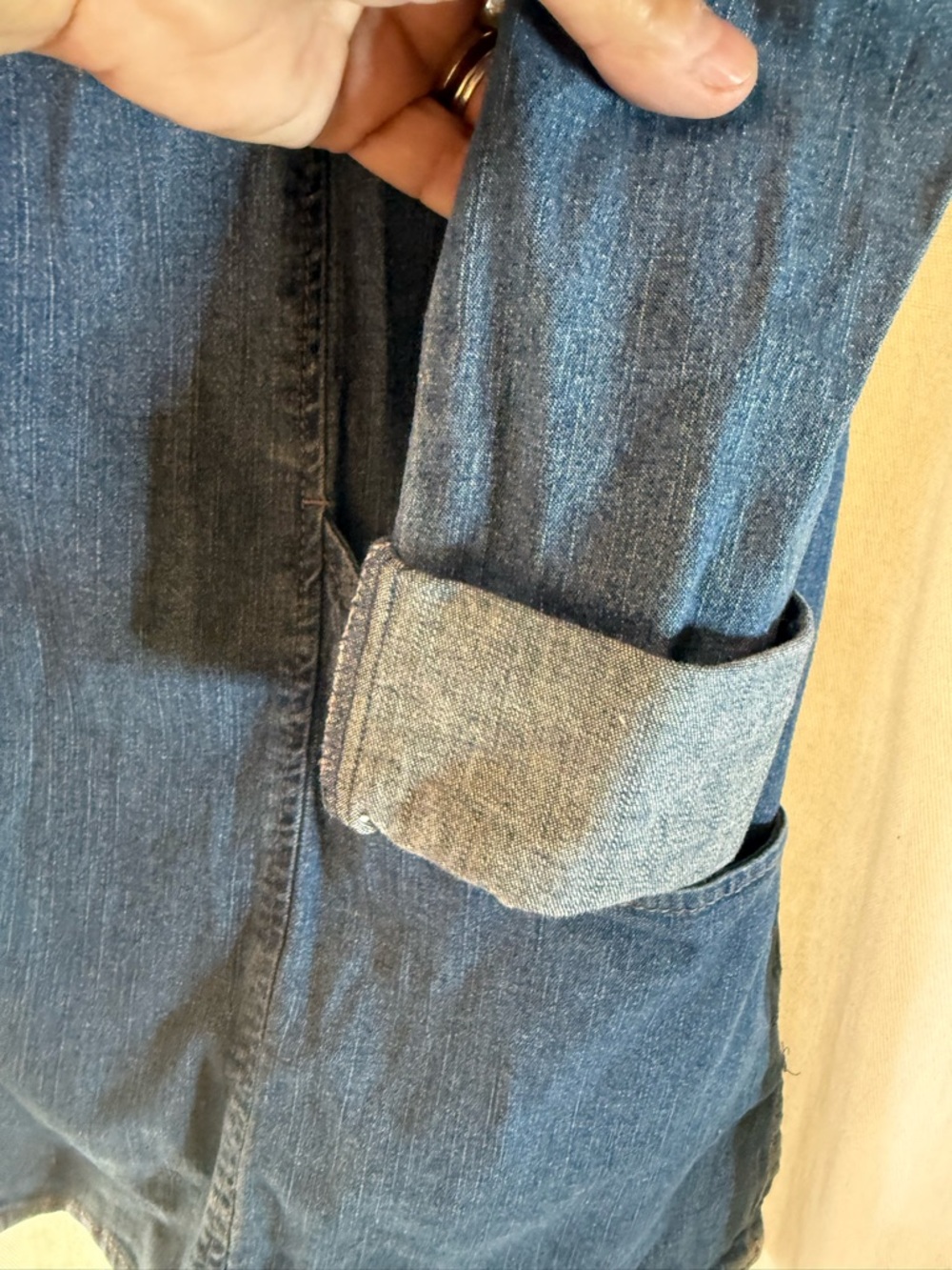 d&co. Denim Button-Front Tunic Shirt Jacket - Picture 6 of 11